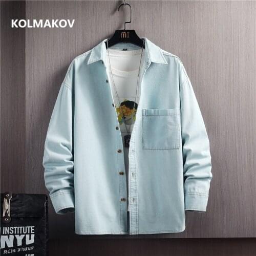 2021 spring Cowboy style Mens fashion denim Shirts long Sleeve Casual Shirt,Mens Denim shirt Men size M-4XL CY070