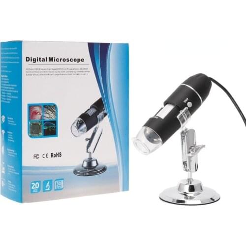1600X USB Digital Microscope Camera Endoscope 8LED Magnifier with Metal Stand