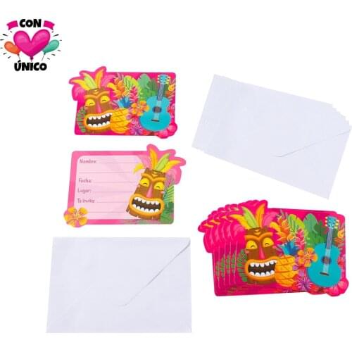 CONUNICO Birthday Tropical Party Photobooth Props Party Supplies Garland Greeting Invitation Card Hawaii Aloha Summer HI3518