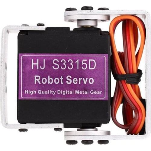 HJ S3315D Metal 15KG Torque Brushed Motor 180 Rotating Digital Robot RC Servo with Long and Short Straight U Mouting