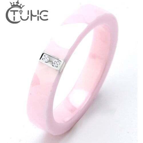Simple Style Real Pink Ceramic Ring Real Ceramic Wedding Rings For Engagement Gift Smooth Hand Polishing Good Quality