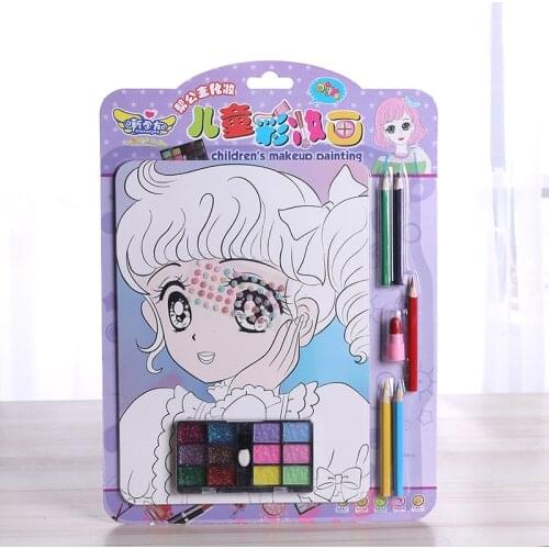 Creative Children Fill Color Makeup Painting Girl Makeup Toy New DIY Handmade Graffiti Painted Watercolor Set Children Toys