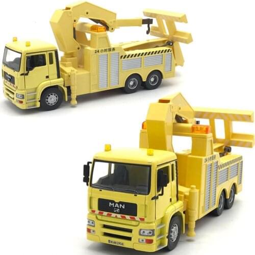 Diecast 1:32 Scale 30CM German MAN Trailer Heavy Crane Model Alloy Car Engineering Transport Model Childrens Toy Gift Display