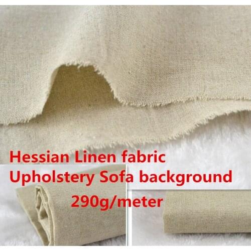 158cm Width Natural Handmade Linen Fabric for DIY Patchwork Sewing Burlap Hessian Upholstery Sofa background Lining Fabric