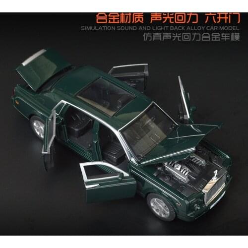 Alloy 1:32 Model Phantom Car Models Sound Light Boy Toys Car 6 Open Doors Kids Toy Simulation Engine Power Sound and Car Trunk