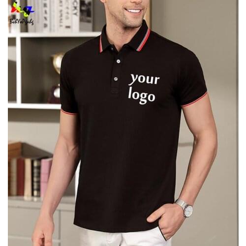 DIY /Customized logo polo shirt, mens and womens short-sleeved polo shirt, team logo work shirt, print your own logo