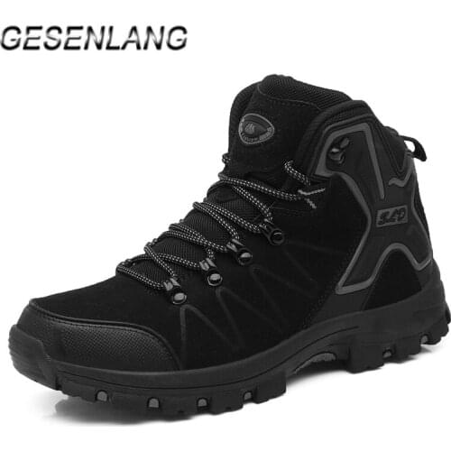 Mens Hiking Shoes Suede Anti-Collision Toe Cap Non Slip Wearable Rubber Outdoor Tourism Climbing Camping Hunting Trekking Shoes