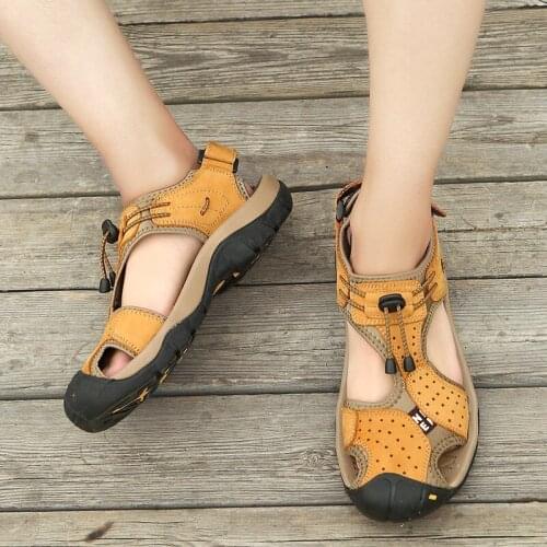 Plagemens homme mens holes white beach outdoor italian sandalias para comfort shoes platform men roman masculina 44 large