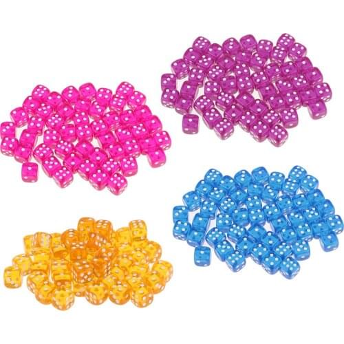 Set of 50 D6 Dice Polyhedral Clear Acrylic for DND RPG MTG Table Game