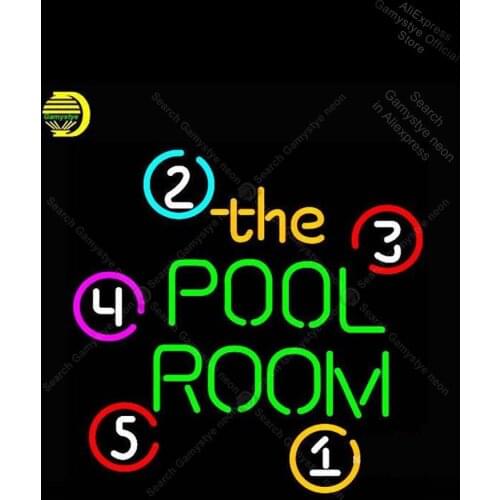 Neon Sign for Pool Room Billiards Neon Bulb sign Beer Bar Pub Restaurant handcraft glass Basketball Team Sign Lighting Night Bar