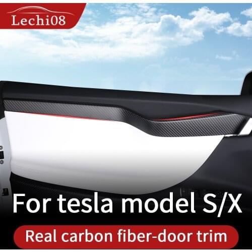 Door trim for model tesla model x carbon/accessoires tesla x tesla model X door/carbon fiber interior tesla car accessories