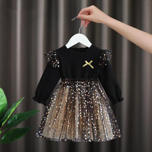 Girls Baby Dress Spring Autumn Clothes Childrens Dress Girls Fluffy Tops Little Girl Net Yarn Princess Dress For kids 0-6 Y