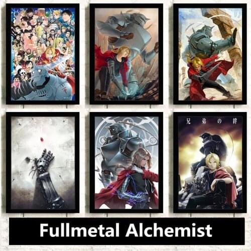 Fullmetal Alchemist Japanese Action Anime Cartoon Quality Canvas Painting Posters Kids Room Living Wall Art Home Decor Picture