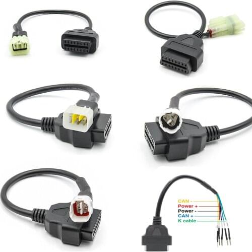 Motorcycle OBD2 Connector For OBD Connector YAMAHA 3pin 4pin 6pin For HONDA/KTM/SUZUKI/DUCADI/KAWASAKI Moto OBD Extension cable