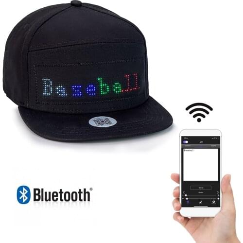 Stylish Bluetooth Led Hat Display Board hip hop street dance party parade sunscreen hiking night running fishing cap