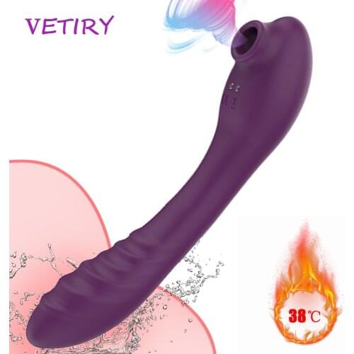 G Spot Vibrator Clit Sucker Vaginal Massage Adult Sex Toys for Woman Nipple Clitoris Stimulator Heating Dildo Vibrator Sucking