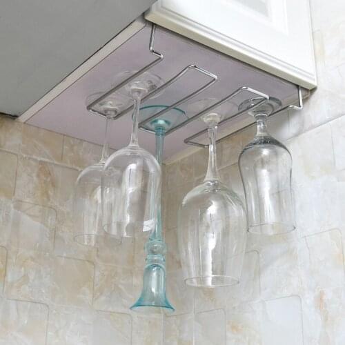 Wine Rack Wall Hanging Stainless Steel Wall Mounted Red Wine Glass Holder Hanging Wine Glass Storage Rack Wall Mounted Wine Rack