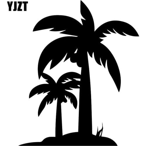 YJZT 13.6X16.5CM Palm Tree Hawaii Window Trunk Vinyl Car Sticker Decoraiton Decal C25-0877
