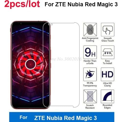 2Pcs/lot 2.5D Tempered Glass For ZTE Nubia Red Magic 3 Screen Protector Glass Phone Film For ZTE Nubia Red Magic 3 Glass Cover