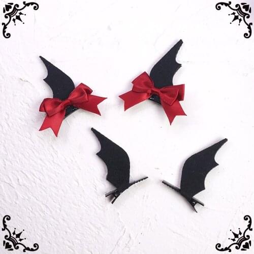 Handmade Dark Girl Halloween Little Devil Wing Hairpin Headwear Cosplay Soft Girl Gothic Lolita Hair ornaments Hair Clip