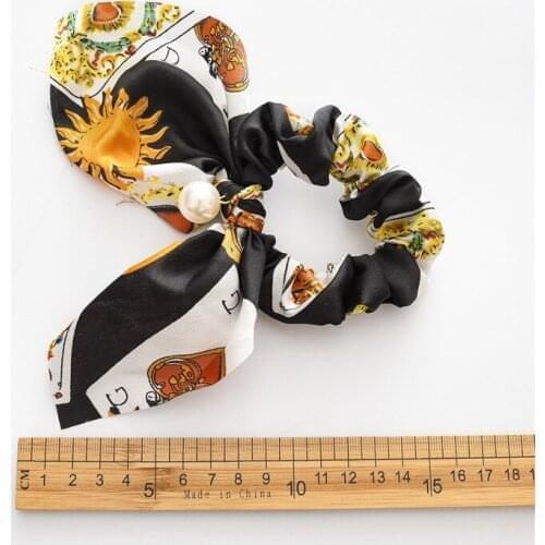 Sunshine Elastic Bow Scrunchies Women Headbands Hair Ties Stretch Ponytail Hair Rope Bands Hair Ring Girl Hair Accessories