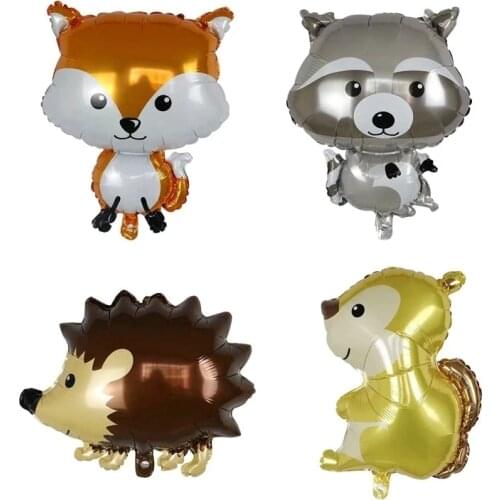 1pc Large Animal Balloons Raccoon Fox Monkey Helium Ballon Happy Birthday Jungle Party Decorations Kids Baby Shower Decor Toys