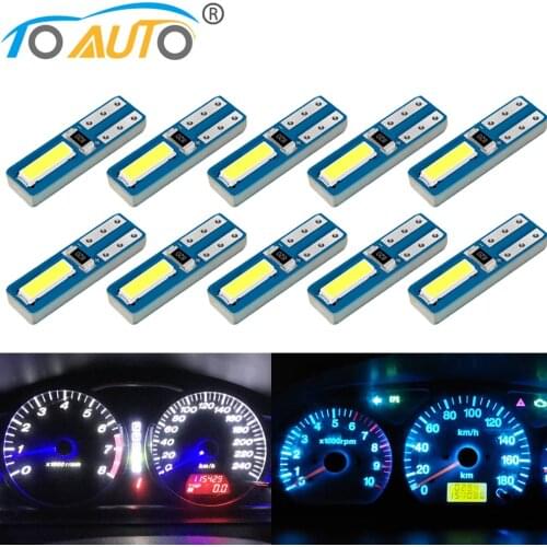 10pcs T5 W3W W1.2W Led Bulb Car Interior Lights Dashboard Warming Indicator Auto Side Wedge Light Lamp Instrument Cluster Lights