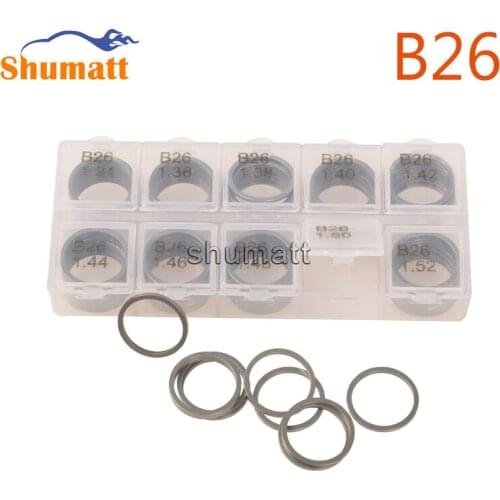 100pcs Common Rail Parts B26 Brand 120 Series Injector Repair Adjusting Washer Shims Thickness 1.34-1.52mm Accuracy 0.01mm
