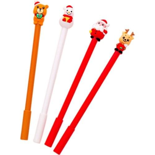 20pcs/pack Creative Christmas Gift for Kids Bear Snowman Santa Clause Elk Gel Pen Christmas Party Favor for Office School Supply