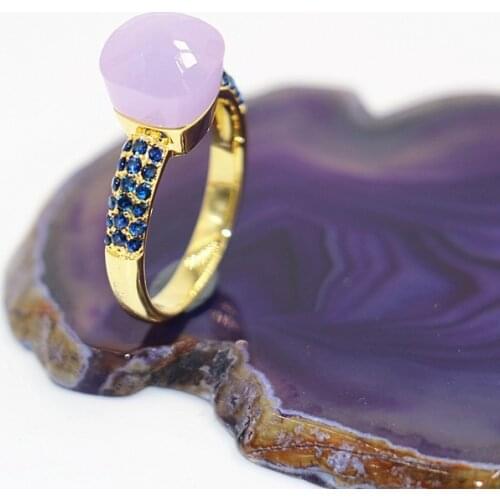 2021 Fashion Candy Style Ring Of 4 Colours Choose Crystal With Red Zircon Gold Plated Rings For Friends Best Festival Gift