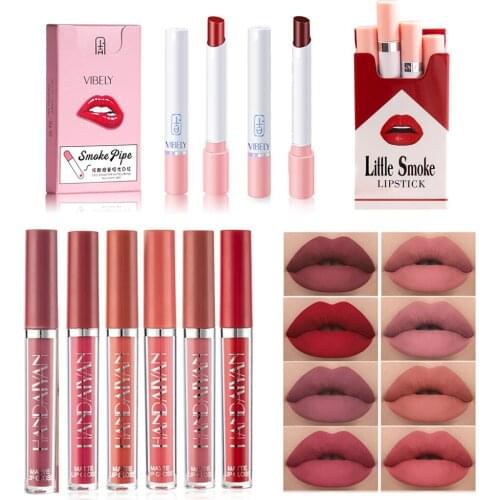 4pcs/lot Lipstick Waterproof Long Lasting Matte Velvet Beauty Lip Gloss Lip Gloss Beauty Red Lip Tint Makeup Pigments Cosmetics
