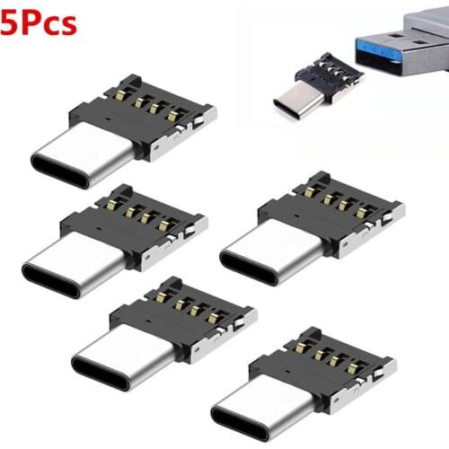 5pcs Mini Type-C USB-C to USB 2.0 OTG Adapter for Cell Phone Tablet
