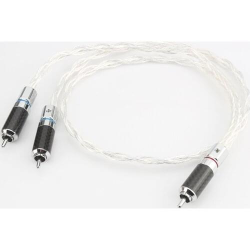 1piece Audiocrast OCC 8AG Silver plated Audio cable RCA to 2RCA Interconnect RCA cable splitter to 2RCAs