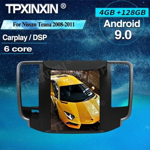Vertical Tesla Style Screen Carplay Android 9.0 4+128G For Nissan Teana 2008-2011 Car GPS Navigation Autoradio Multimedia Player