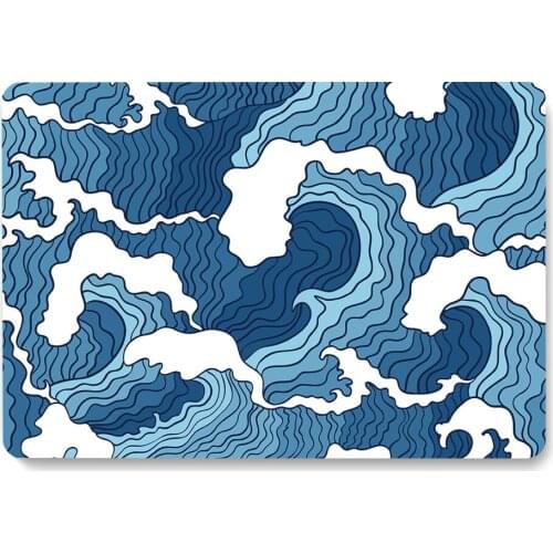 Blue Sea Waves Pattern Laptop Case For MacBook Retina Air 11 12 13.3 New Pro 15.4 16 inch Cover shell