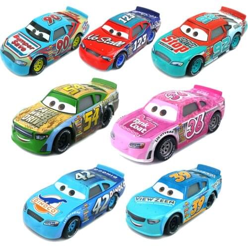 Disney Pixar Cars 3 Lightning McQueen Dinoco #42 Tank Coat NO.36 Faux Wheel Drive #54 Stop Sputter #92 1:55 Metal Alloy Toys Car