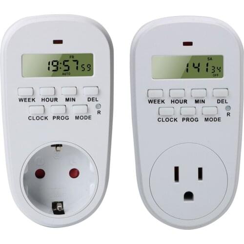 DIYWORK On/ Off Time Digital Timer EU /US Plug Switch Energy Saving Adjustable Programmable Setting Clock Smart Power Socket