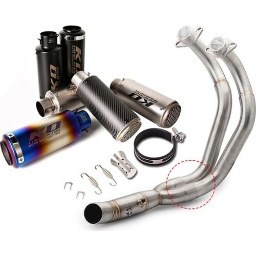 For Yamaha MT-07 MT07 FZ07 Motorcycle Exhaust Pipe Header Mid Link Pipe Slip On 51 mm Mufflers Removable Db Killer Escape 245 mm
