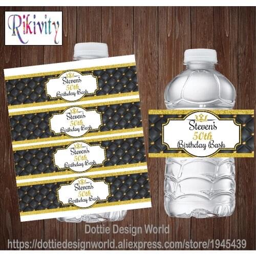 20 Custom Navidad Black Bed-Headboard Birthday Water Bottle Wine Labels Candy Bar Wrapper Sticker Anniversary Wedding Decoration