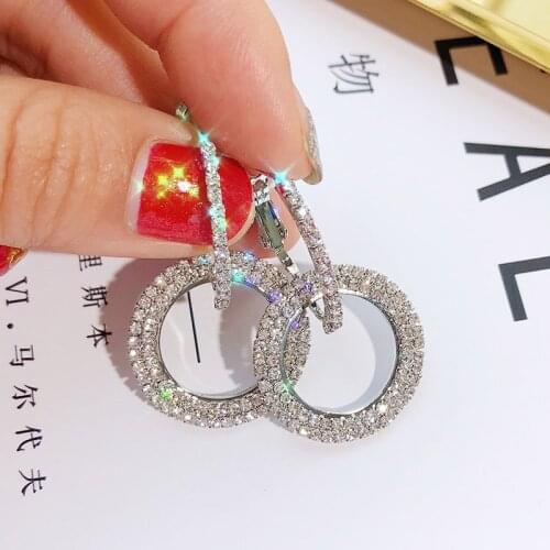 FDLK 2020 Fashion Ladies Creative Earrings High Quality Cubic Zirconia Round Pendant Necklace Ladies Wedding Party Jewelry Gift