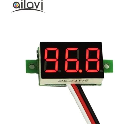 DC 0-100V Red LED Three Wires Voltage Measurement Meter 0.36"Ultra Small Digital Voltmeter Panel