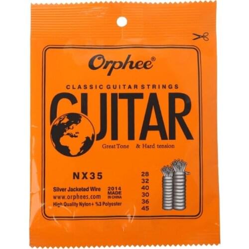 Classical Guitar Strings Nylon & Silver Plated Wire Hard Normal Tension NX-35/36