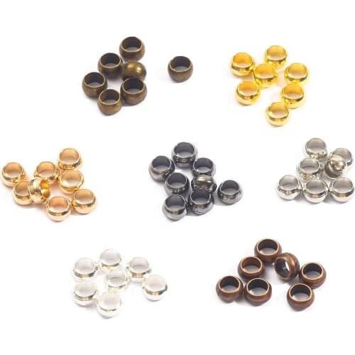 100-500pcs 1.5 2.0 2.5 3 3.5 4mm 8 Styles Round Crimp End Beads Stopper Spacer Beads For Jewelry Making Findings Supplies