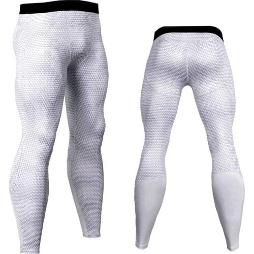 2018Compression Tights Gyms Pants Seventh Black White Gray Quick Dry Leggings Workout Sweatpants Skinny Trousers Gyms Sportwears