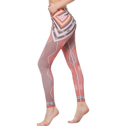 Women High Waist Yoga Pants Print Polyester Stretch Sport Tights Leggings For Fitness Female Running Gym Workout Sports Leggings