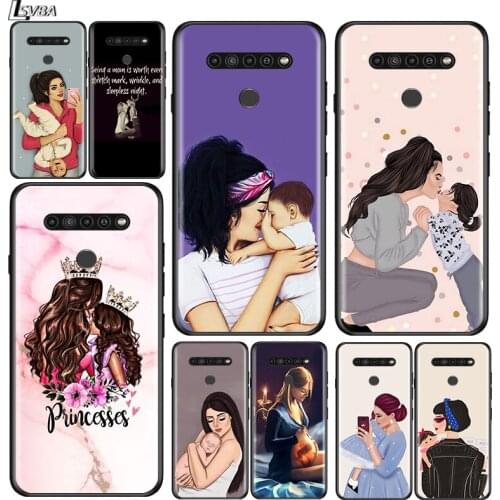 Hot Mom baby for LG G8 G8S G8X V30 V35 V40 V50 V60 ThinQ Q60 K40 K50 K51 K61 K71 K92 K62 Soft Black Phone Case