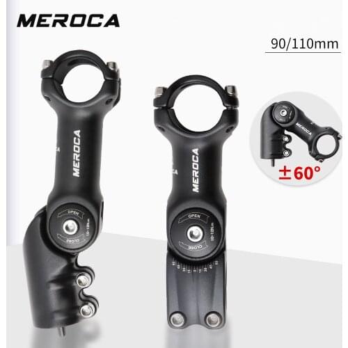 MEROCA Degree Angle 31.8mm 90mm 110mm Extend Stems Raiser Handle Bicycle Parts Mountain Bike Adjustable Stem 60