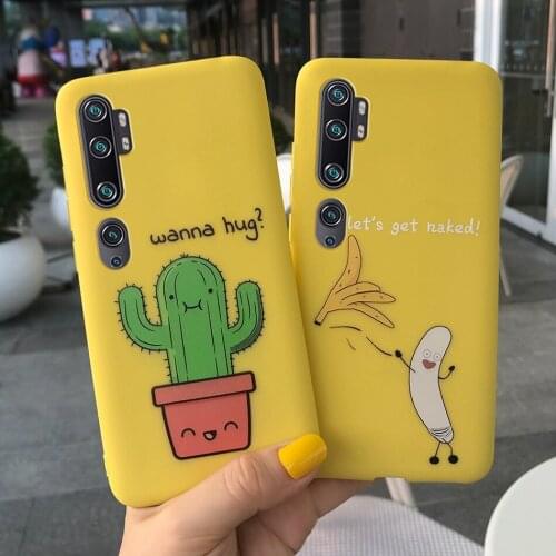 Cartoon Phone Case For Xiaomi Mi Note 10 Pro Candy Color Matte Soft Silicone Cover Case For Xiaomi Mi Note 10 CC9 Pro Global