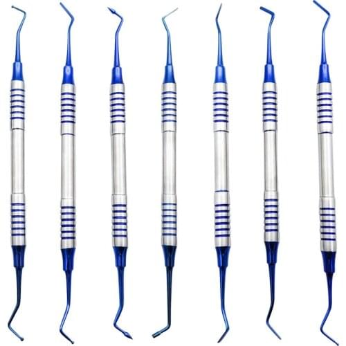 7pcs Dental Composite Resin Filling Spatula Titanium plated Head Resin Filler Set thick handle Restoration set Dental Instrument