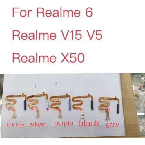 New Fingerprint Sensor Flex Cable For Oppo Realme 6 Realme V15 V5 Realme X50 Finger ID Touch Flex Cable Replacement tap parts